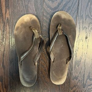 Rainbow Sandals Women's Single Layer Premier Leather w/Swarovski Crystal